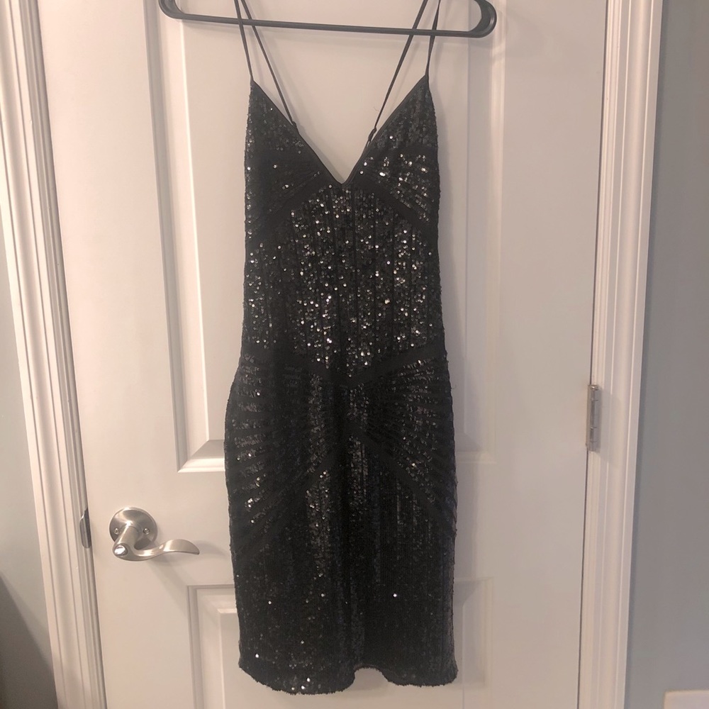 Black sequins Bebe cocktail dress
